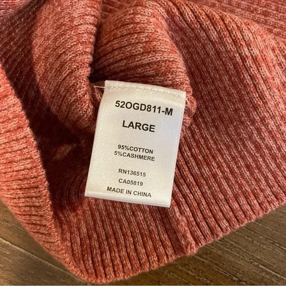 One Grey Day Red Cotton Cashmere Knit long sleeve round Neck Sweatshirt L - Picture 8 of 8